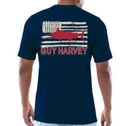 Guy Harvey Mens American Flag Pocket Short Sleeve T-Shirt