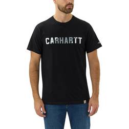 Carhartt Force Relaxed Fit Midweight Short-Sleeve Block Logo Graphic T-Shirt - Black