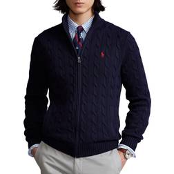 Polo Ralph Lauren Cable-Knit Cotton Full-Zip Sweater - Hunter Navy