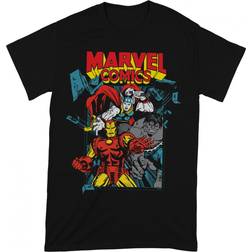 Marvel Unisex-T-Shirt für Erwachsene - Rot/Schwarz