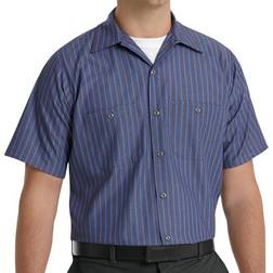 Red Kap B44230678 Industrial Short Sleeve Work Shirt, Stripe