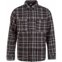 Dewey M Checked Fleece Shirt - Beige/Dunkelgrau/Schwarz