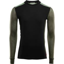 Aclima WoolNet Hybrid Crew Neck Jet Black/Olive Night/Dill
