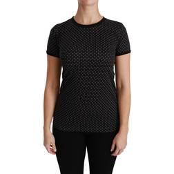 Dolce & Gabbana DG Dotted Crewneck Cotton Top T-shirt IT42