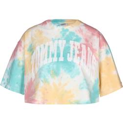 Tommy Hilfiger Tjw Oversized Crop Tiedye College Top - Tie Dye Multi