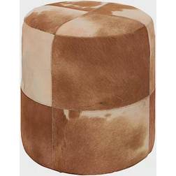 Ridge Road Décor Cow Hide Seating Stool 16"