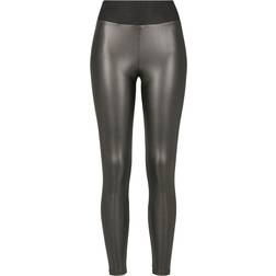 Urban Classics High Waist Lederimitat Leggings - Schwarz