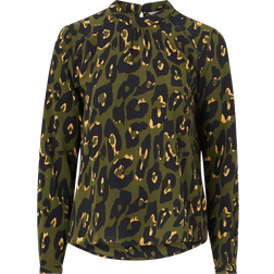 Only Mallory L/S Blouse Aop - Whitecap Gray