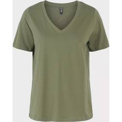 Pieces Pcria Ss V-neck Solid Tee - Black