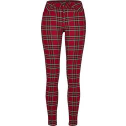 Urban Classics Classic Skinny Tartan - Rouge