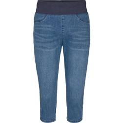 Freequent Shantal Capri Denim Mellanblå Dam XS=34/36