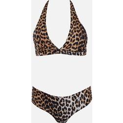 Ganni Guainetta Woman Swimwear Animal Print Jersey