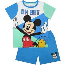 Disney Boys Mickey Mouse Short Pyjama Set (7-8 Years) (Blue/White/Light Green)