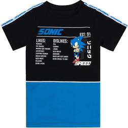 Sonic The Hedgehog Boys Gaming Statistics T-Shirt (9-10 Years) (Black/Blue/White)