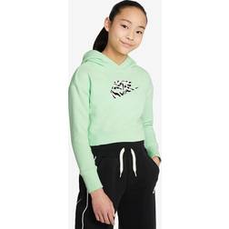 Nike Junior NSW Crop Hoodie - Green/Black