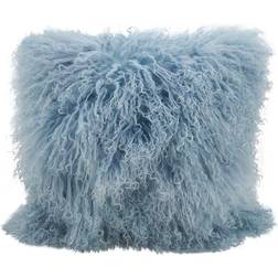 Saro Lifestyle Mongolian Lamb Fur Complete Decoration Pillows Blue (50.8x50.8cm)