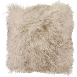 Saro Lifestyle Mongolian Lamb Fur Complete Decoration Pillows Beige (50.8x50.8)