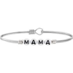 Luca + Danni Mama Letter Bead Bangle Bracelet - Silver/White/Black