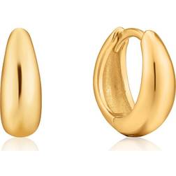 Ania Haie Luxe Minimalism Rhodium Luxe Huggie Hoop Earrings E024-03H