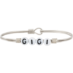 Luca + Danni Gigi Letter Bead Bangle Bracelet - Silver/White/Black