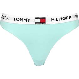 Tommy Hilfiger Stretch Cotton Logo Thong - Aqua Glow