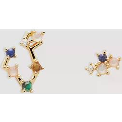 PDPAOLA Zodiac Constellation Plated Stud Earrings