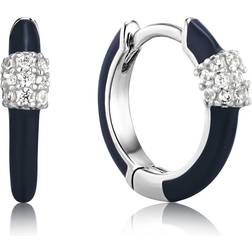 Ania Haie Enamel Carabiner Huggie Hoop Earrings E031-01H-B