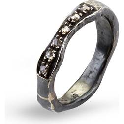 ByBirdie Heritage Silver Wave Sterling Ring med Diamanter 0,18 Carat