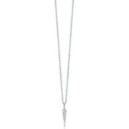 ID Fine Glace Halskæde, Rhodium/hvid