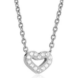 Blomdahl Brilliance Heart Hollow Rustfri Stål Halskæde fra med Swarovski Krystaller