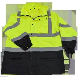 Petra Roc Two Tone Parka Jacket W/Removable Roll Away Hood, ANSI Class 3, Lime/Black