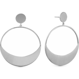 Christina Jewelry Hooped Moon Stud Earrings - Silver