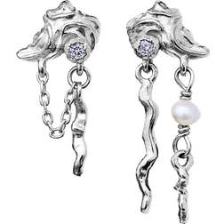 Maanesten Baia Earrings - Silver/Pearls/Diamonds