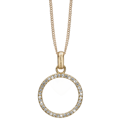 Christina Jewelry Big Circle Pendant - Guld/Transparent