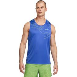 Nike Canotta Running Dvn Miler Bianco Cave Stone Uomo