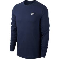 Nike Sportswear Club Men's Long Sleeve T-shirt - Midnight Navy/White