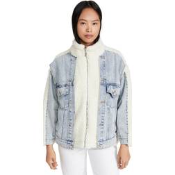 Blank NYC Faux Sherpa Denim Jacket Bear Hug