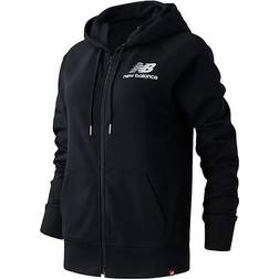 New Balance Essentials Stacked Logo Full Zip Negro Mujer - Black