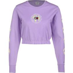 Tommy Hilfiger Recycled Cropped Fit Long Sleeve T-shirt - Violet Viola