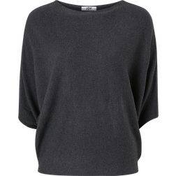 Women's knit sweater with batwing sleeves, Taupe