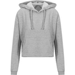 AWDis Felpa Con Cappuccio Corta Girlie Donna - Bianco