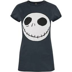 Nightmare Before Christmas Nightmare Before Christmas Kvinnor/Damer Jack T-shirt med omvänd söm Charcoal