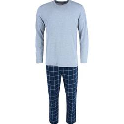 Hanes Men's Jersey and Flannel Sleep Set Black/Grey Plaid Black/Grey Plaid