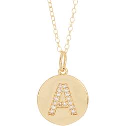 Adornia Initial Pave Disc Necklace