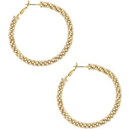 Ettika Rope Hoop Earrings - Gold/Transparent