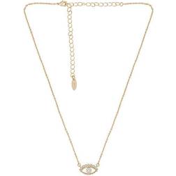 Ettika All Knowing Eye Crystal & 18k Gold Plated Necklace, extender