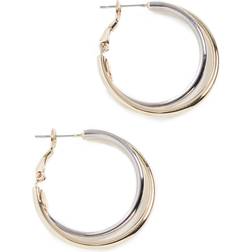 Kenneth Jay Lane Twist Hoops Earrings - Gold/Silver