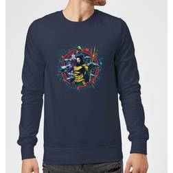 DC Comics Aquaman Circular Portrait Women's Sweatshirt - Navy