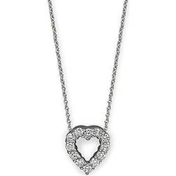 Roberto Coin Tiny Treasures Heart Necklace - White Gold/Diamond