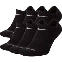 NIKE Everyday Plus Cushioned Training No-Show Socks 6-pack - Black/White